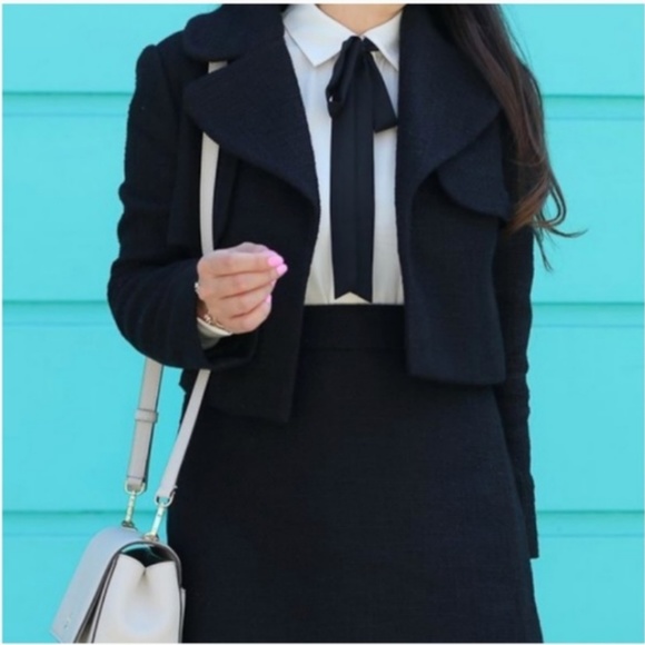 kate spade black cropped blazer jacket nwot size 4 - Picture 1 of 4